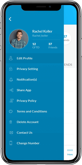 GFTD- User Profile on Mobile Screen